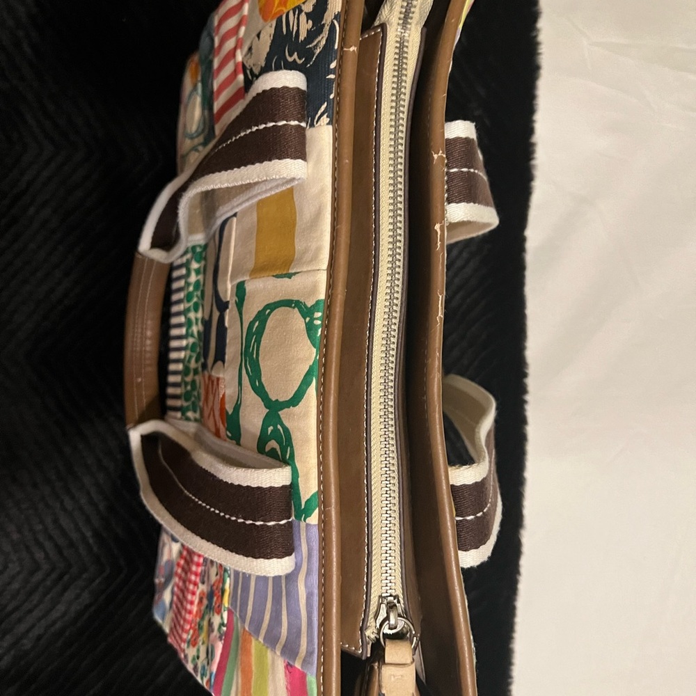Multi Colored Patchwork Coach Bag - image 4